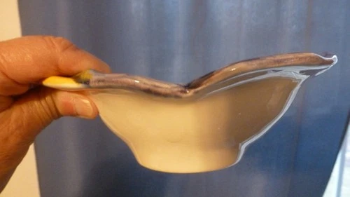 Vintage Stangl Pansy Flower Bowl Dish 6" Blue Purple Yellow Excellent Condition