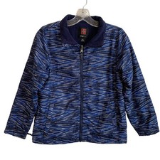 Swiss Tech Big Boys Sz Large 10-12 Blue Geometric Fleece Lined Jacket Winter