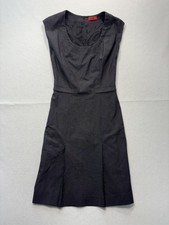HUGO Dress Womens Medium Gray Scoop Neck Cap Sleeve Sheath Lined Work Office