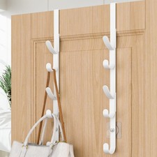 Kaiferty Over the Door Hooks, Metal Hooks for Hanging, 2 Pack, White
