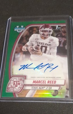 2024 Bowman University Chrome Prospect Autograph Marcel Reed Green /99