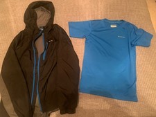 Columbia Youth rain jacket and t-shirt Large