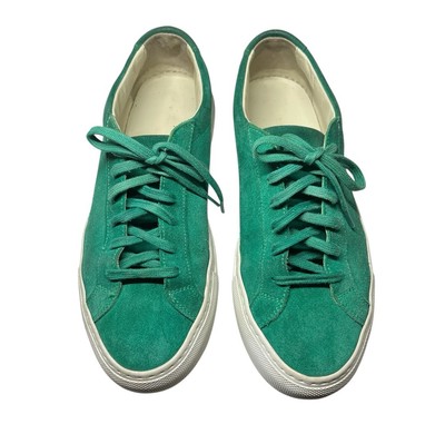 Woman by Common Projects Green Suede Low Top Sneakers Size 39