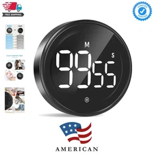 Digital Kitchen Timer, Magnetic Countdown Countup Timer with Large LED Displa...