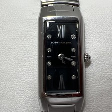 BCBG Maxazria Womens Diamond Watch BG 8009 - Working Black / Silver Nice Ladies