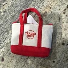 2025 Trader Joe's Canvas Micro Tote with Grocery Bag Red Limited Edition