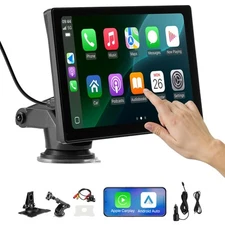New 9 inch Portable Car Stereo Radio Apple&Android Carplay WIFI GPS+Rear Camera