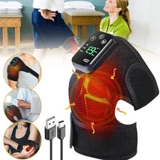 Electric Knee Massager Heated Vibration Joint Brace Therapy Shoulder Pain Relief