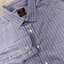 UNTUCKit Shirt Mens Large Blue Checks Redstone Italian Cotton Long Sleeve