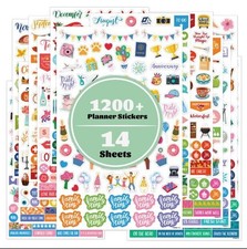 Planner Stickers - 12 Monthly Celebrations Stickers, Daily Green