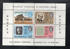 RHODESIA#240a 1966 SIR ROLAND HILL MINT VF NH O.G S/S4 aa