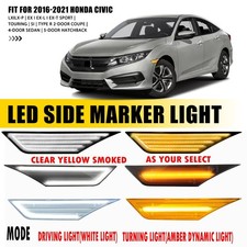 For 2016 17 18 19-2021 Civic Honda Led Side Marker Lights Signal Turn Lamps Eou