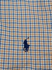 Polo Ralph Lauren Button Down Shirt 4XB Blue/Orange Plaid Longsleeve EUC