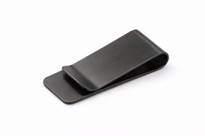 Stainless Steel Black Money Clip Slim Minimalist Wallet Cash and Card Holder