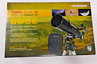 Celestron Travel Scope 50mm f/7.2 AZ Refractor Telescope Kit