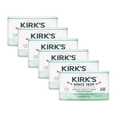 Kirk's Natural Bar Soap - Coco Castile - Aloe Vera -6 pack
