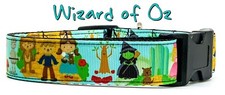 Wizard Of Oz dog collar handmade adjustable buckle collar 1" wide or leash