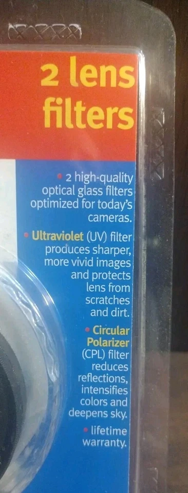 Unopened Sunpak Lens Filters UV & Circular Polarizer 58mm Lifetime Warranty - Image 4 of 4