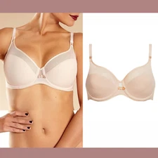 NEW $78 Chantelle [ 32D US ] Aeria Spacer Racerback Mesh Bra in Nude #5778