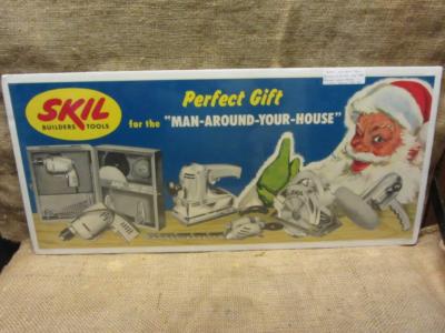 Vintage 1940 Skil Electric Tool Advertising Store Display Sign Rare Antique 9927