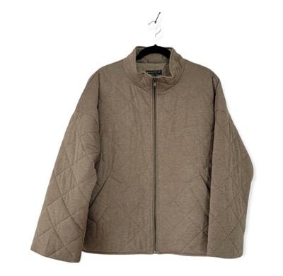 BAGATELLE Khaki Tan High Neck Wide Sleeves Diamond Quilted Jacket