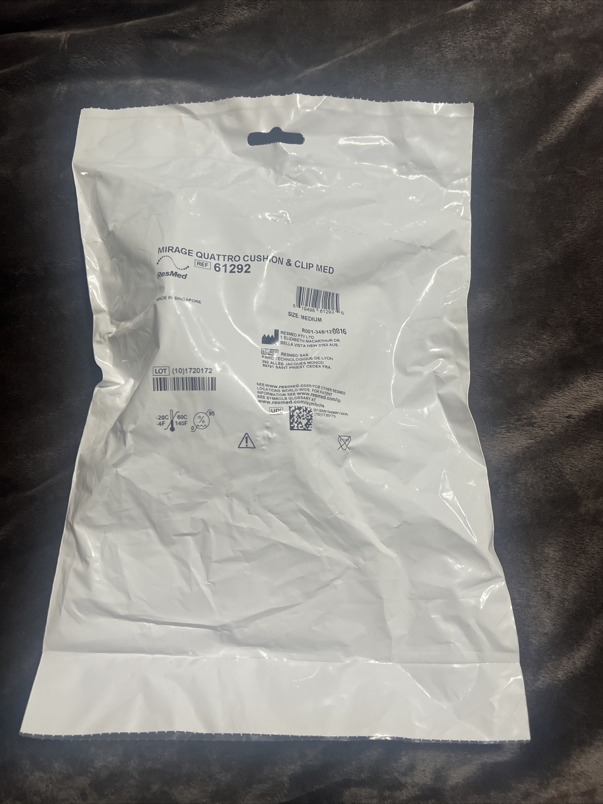 ResMed Med Mirage Quattro Cushion & Clip Med 61292/Size Medium eBay