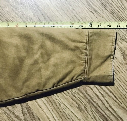 Vintage 90s Williams Bay Quilt Lined Khaki Flannel Over Shirt / Shacket M Tall - Picture 8 of 11