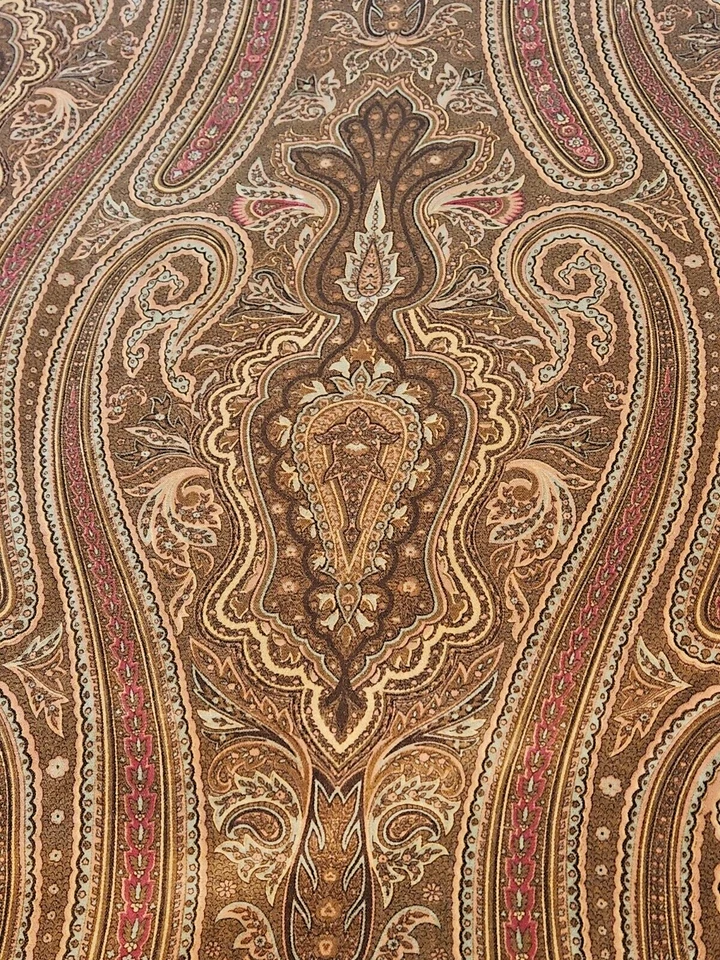 Ralph Lauren Brown Velvet Paisley Upholstery Fabric Hampton Square? 19+ Yards - Image 4 of 4