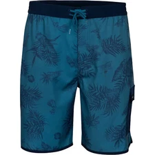 Reel Life Bal Harbor Tonal Hula Boardwalk Shorts - Real Teal