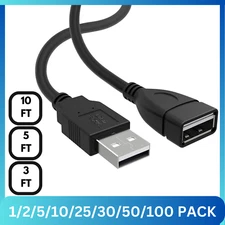 Lot USB Male to USB Female Extender Cable Short-Long 3-10 FT Extension Adapter