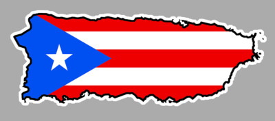 AUFKLEBER PORTO RICO FLAGGE MAP KARTE LAND INSEL AUFKLEBER 15cm PD009