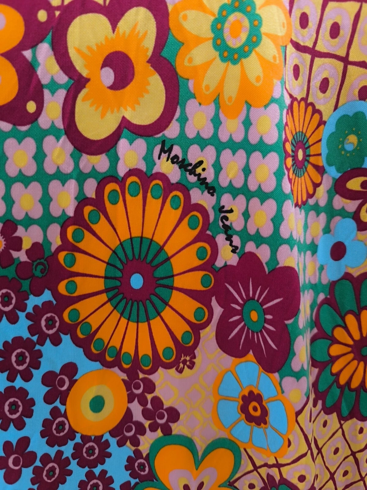 Moschino Jeans Donna Multicolore Floreale Maxi Abito Estivo Cravatta Vita Taglia US 10