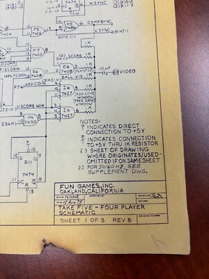 ORIGINAL-FUN GAMES INC-TAKE FIVE-ARCADE-SCHEMATICS