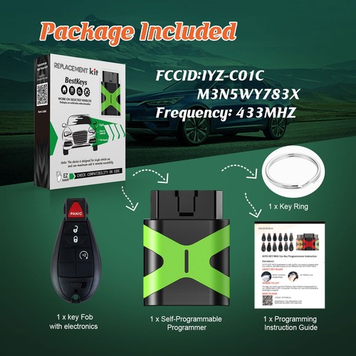 Programmer for 2010-2020 Grand Car Caravan Key Fob Remote M3N5WY783X IYZ-C01C - Picture 8 of 8