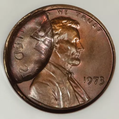 1973 NGC MS65 Brockage By Off Center Cent Mint Error Unique Eye Appeal Very Rare