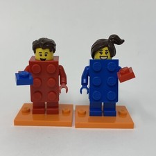 2 Lego Series 18 Collectible Minifigures Brick Suit Guy Girl CMF Complete Pair