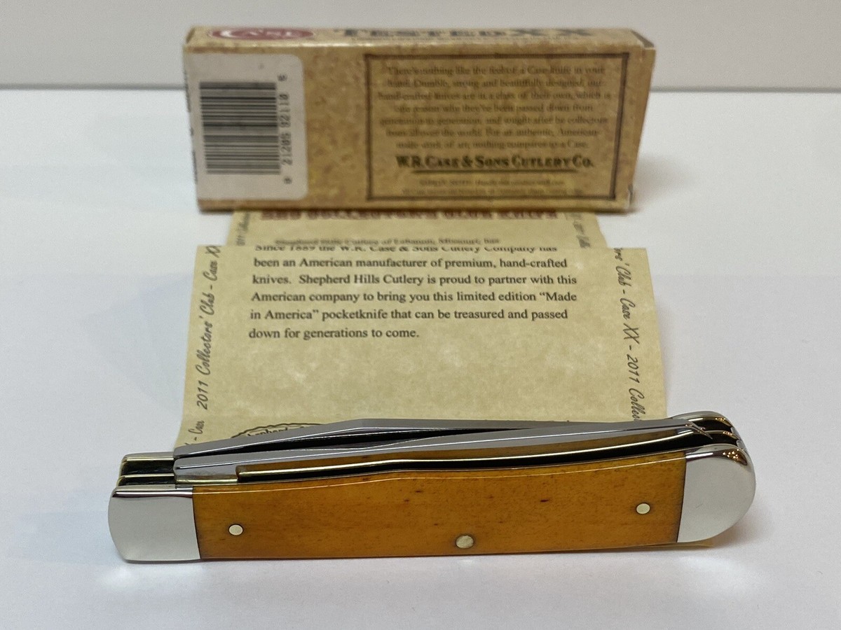 CASE XX SHCC SHEPHERD HILLS CLUB PERSIMMON ORANGE TRAPPER KNIFE