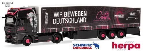 Man TGX GX miniature Herpa 1/87 Ho avec cabine spacieuse et remorque