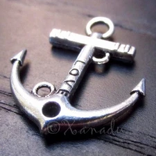 Boat Anchor Wholesale Nautical Silver Plated Charms C8687 - 10, 20 or 50PCs