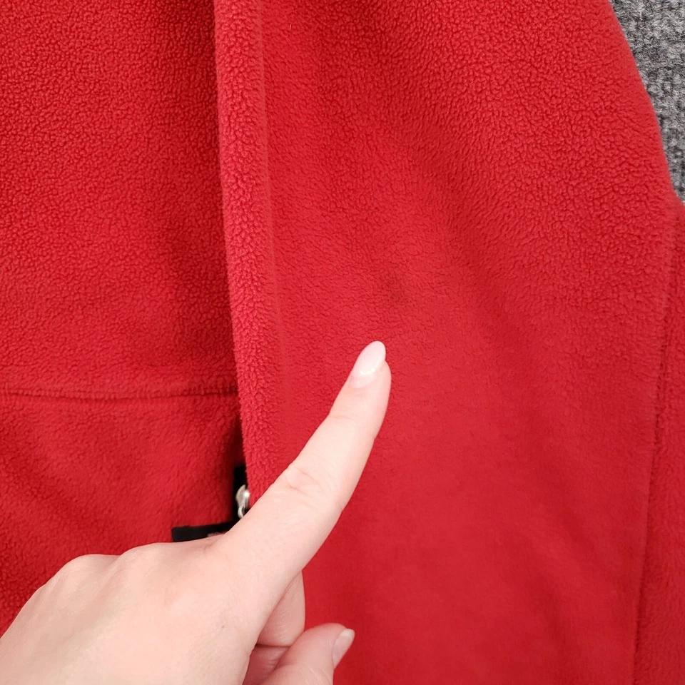 Chaqueta Aigle Para Hombre XL Roja Cremallera Completa Polartec Polar Manga Larga Cuello Simulado Foto 4 de 4