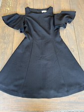 Eliza J Black Cold Shoulder Flutter Sleeve Dress Size 6 LBD Classic Minimalist