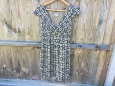 KAREN MILLEN SILK DRESS CHAIN LINK EVENING UK 10 MEDIUM BALL GOWN SMART ZZ