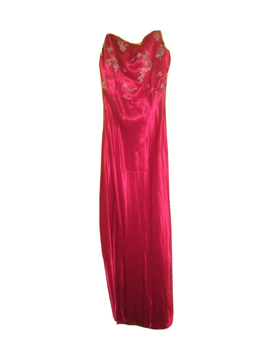 vtg prom Dress 90 Maurices formal red golden flower accent bust size 11/12  PROM | eBay