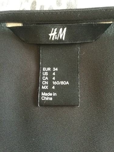 Charcoal Black Chiffon Sleeveless Top - Front Pleat Down Centre - H&M - Size 6 - Picture 8 of 9