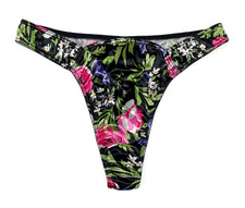 Satin Thong Floral Print L