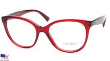 NEW VALENTINO VA 3014 5115 TRANSPARENT BORDEAUX EYEGLASSES 51-17-140 B44mm Italy
