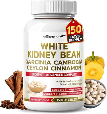 White Kidney Bean 5,000mg - High Potency with Garcinia Cambogia Ceylon Cinna...