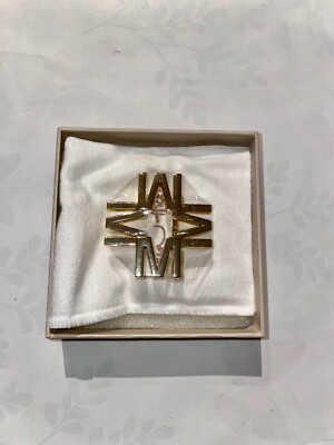 Letter M Designer INDIA HICKS Belt Buckle 14K GOLD Plated Black/Brown Leather Letter M Designer INDIA HICKS Belt Buckle 14K GOLD Plated  main image 3