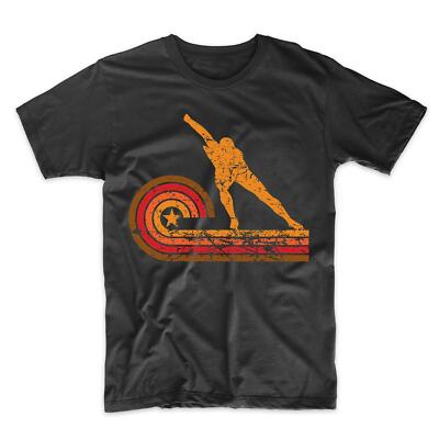 Men's Speed Skating Shirt - Retro Style Speed Skater Silhouette T-Shirt