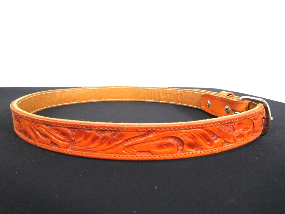 Cinturón Western de cuero marrón "Andy" con hebilla plateada para jóvenes talla 30 Foto 2 de 4